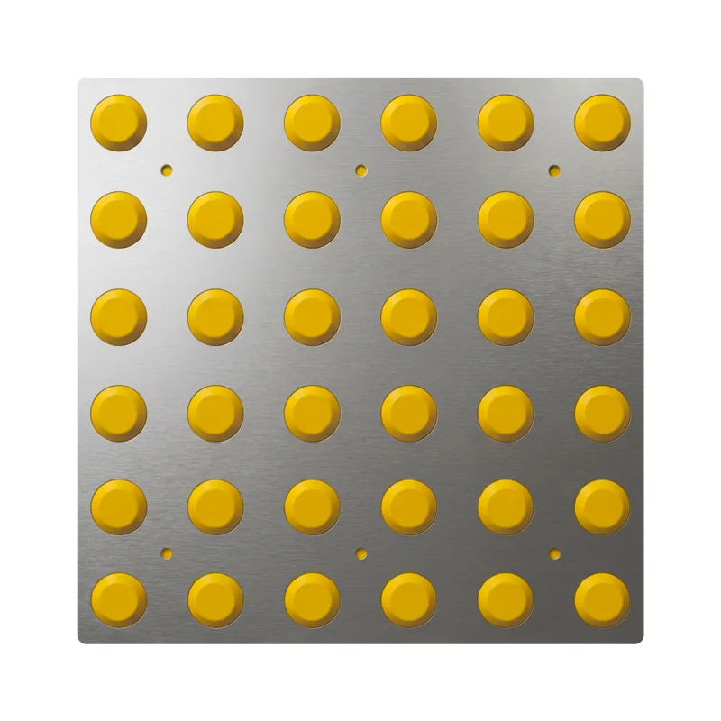 Metal tactile tile, warning