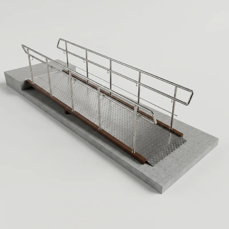 Ramp with wooden coating