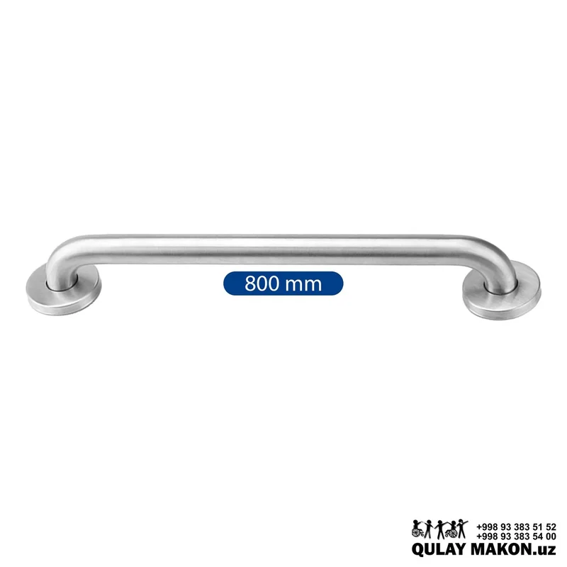 Bathroom handrail for NBSH straight wall made of stainless steel 800mm Ø 32 mm