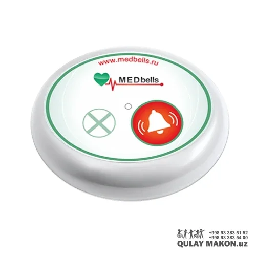 Simsiz dumaloq chaqiruv tugmasi (stol/devor, rang variantlari) — MEDbells dumaloq