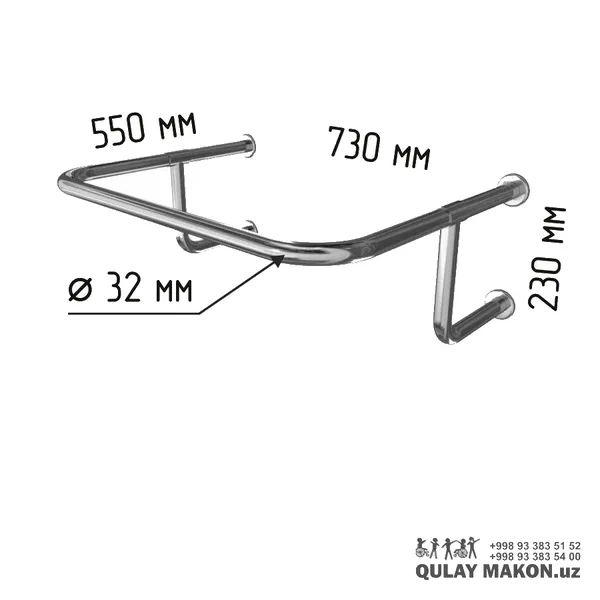Rakovina ushlash ramkasi (devor-pol U) — nerjaveyka — Rakovina U-ramka 550×730×230 mm