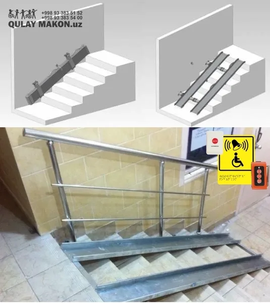 Zinaga sirpanmas metall ramp-yo'lak (o'rnatilgan) — variant rakurs