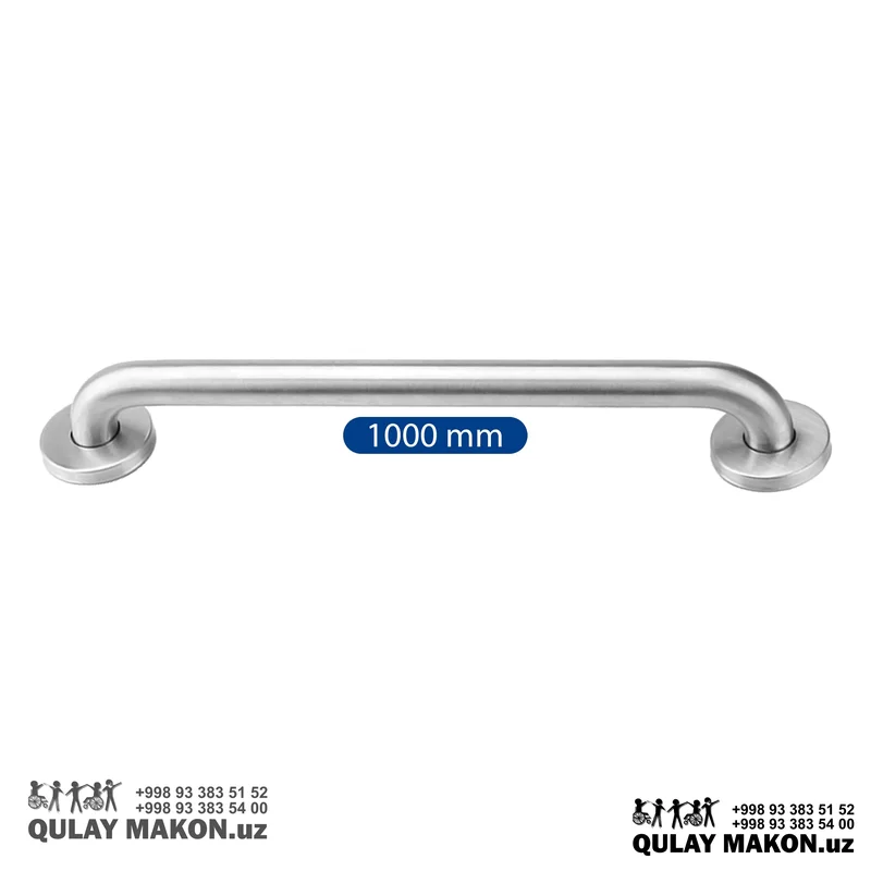 Straight grab bar (1000 mm) — stainless steel