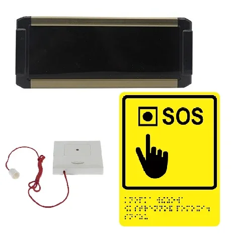 Wireless staff call button for disabled people in the bathroom with cord M700