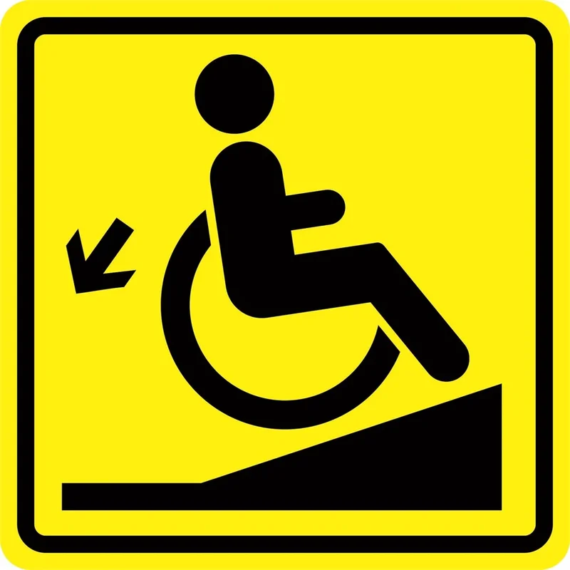 Tactile pictogram "Caution! Steep climb" GOST R 52131, POLYSTYRENE