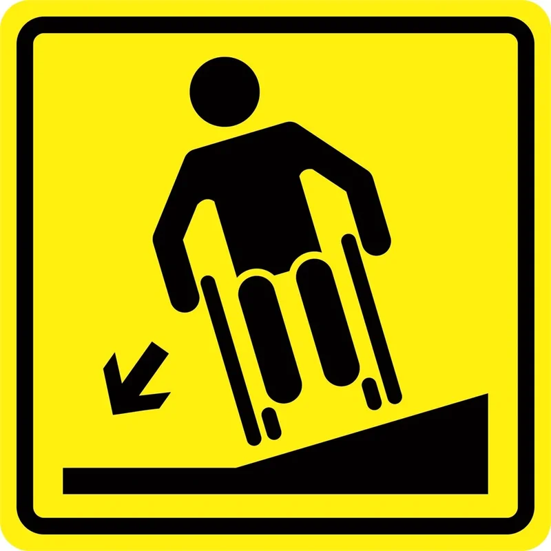 Tactile pictogram "Caution! Steep transverse slope to the left" GOST R 52131, POLYSTYRENE