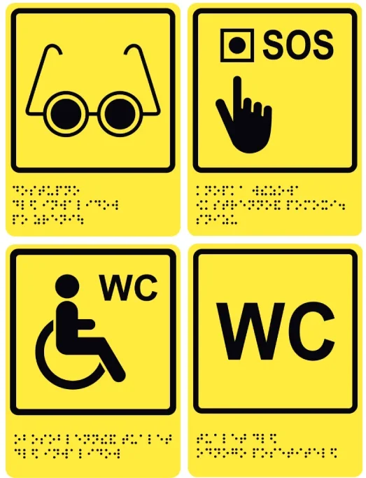 Tactile sign pictogram GOST R 52131, POLYSTYRENE